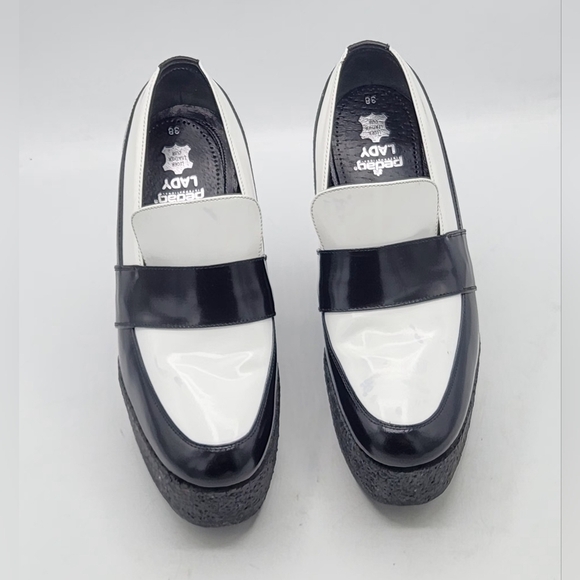 Céline Wedge Loafers Black White Colorblock Size 38.5 , 7 - 7.5 US - Picture 5 of 16